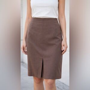 M.M. LaFleur Light Brown Pencil Skirt Knee Length Italian Luxury Fabric Size 4